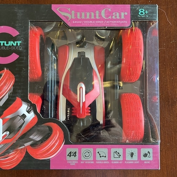 Brand New Remote Control Stunt Car Double-Sided 4 Wheel Drive Music Lights Red - Picture 4 of 16